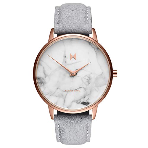 MVMT Boulevard Womens Watch, 38 MM | Leather, Analog Minimalist Watch | Beverly Marble
