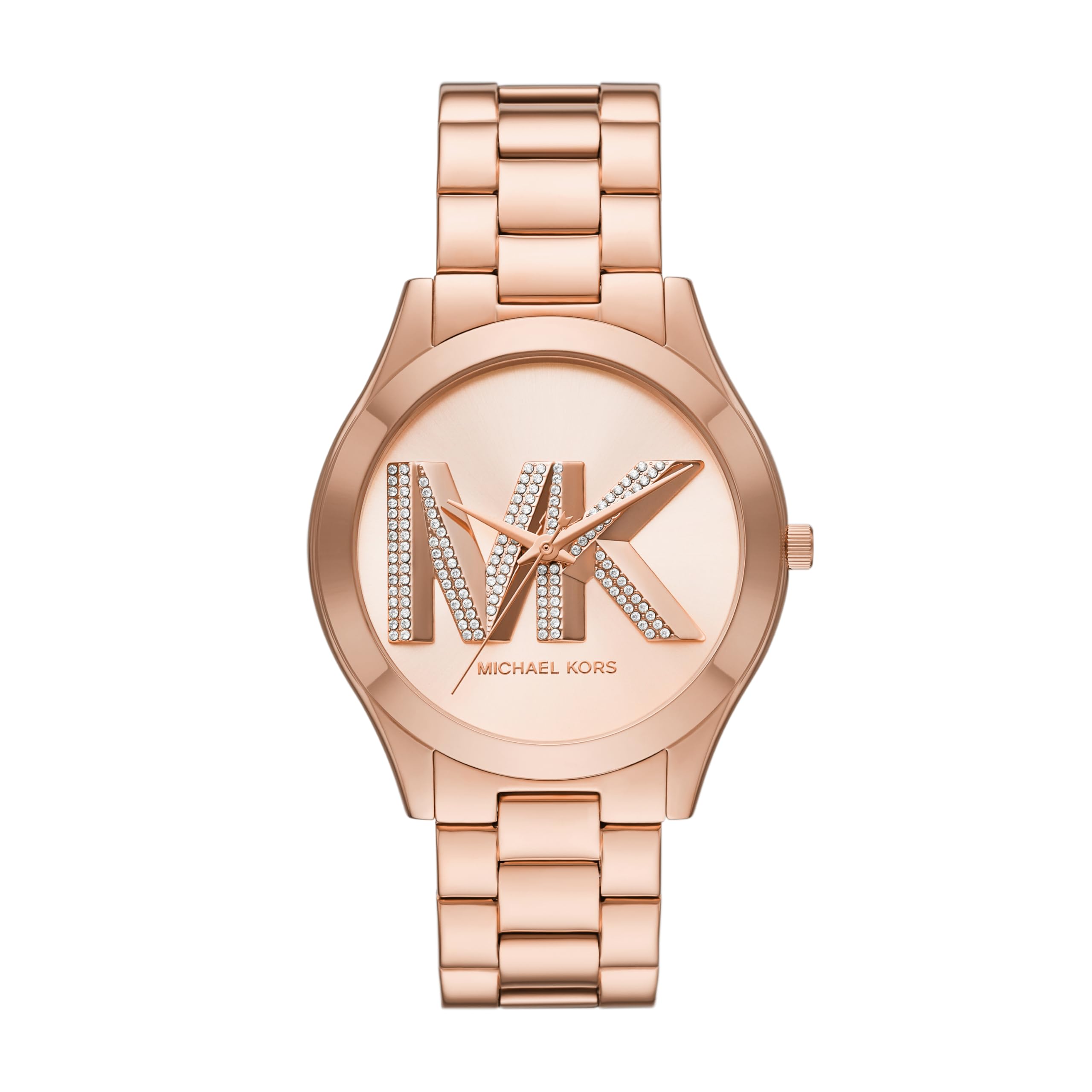 Michael Kors Women's Slim Runway Logo Rose Gold-Tone Stainless Steel Bracelet Watch (Model: MK4733)