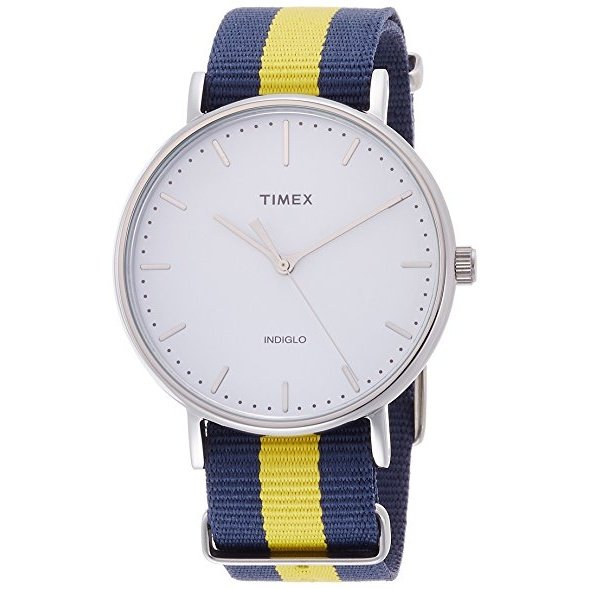 Timex Weekender Fairfield Blue /Yellow Nylon Strap Watch TW2P90900