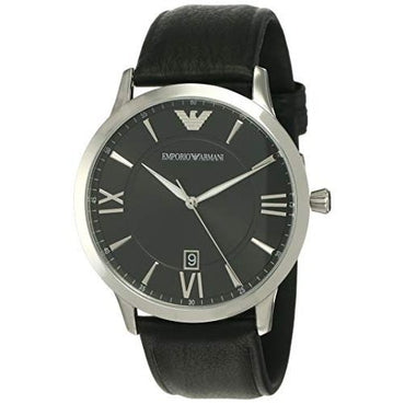 Armani Giovanni Quartz Black Dial Black Leather Men's Watch AR11210