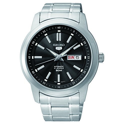 Seiko Men's 5 Automatic SNKM87K Silver Stainless-Steel Automatic Watch