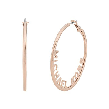 Michael Kors Women's Rose Gold-Tone Stainless Steel Hoop Earrings (Model: MKJ7992791)