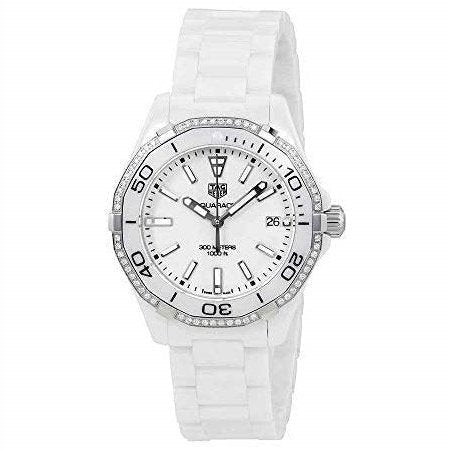 Tag Heuer Aquaracer Lady 300M 35mm White Diamonds Ceramic Watch WAY1396.BH0717