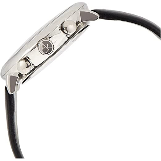 Calvin Klein Men's Stainless Steel Square Leather Bracelet in Silver