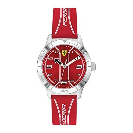 Ferrari boys academy stainless steel quartz watch with silicone strap