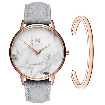 MVMT Boulevard Women's 38MM Marble Rose Gold Analog Watch