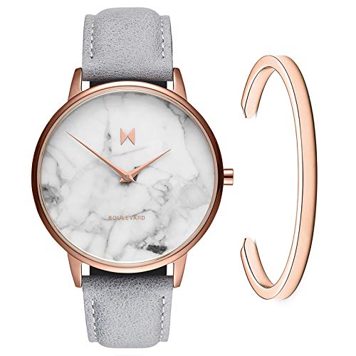 MVMT Boulevard Women's 38MM Marble Rose Gold Analog Watch