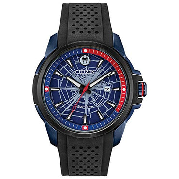 Citizen Eco-Drive Marvel Men's Watch, Stainless Steel with Polyurethane Strap, Spider-Man Black