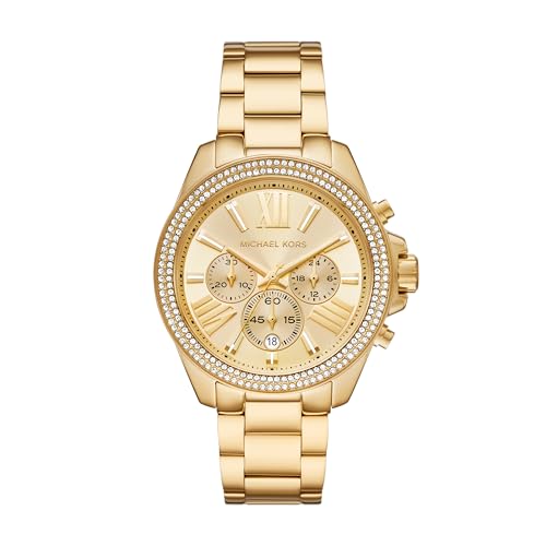 Michael Kors Women's Wren Chronograph Gold-Tone Stainless Steel Bracelet Watch (Model: MK7428)