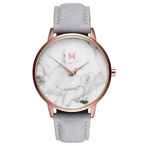 MVMT Boulevard Womens Watch, 38 MM | Leather, Analog Minimalist Watch | Beverly Marble