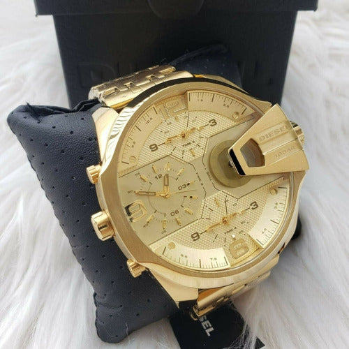 Diesel DZ7447 Gold Tone Stainless Steel Gold Chronograph Dial Uber Chief Three Hand Men's Watch