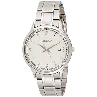 Seiko SGEH79P1 Men's Classic White Dial Steel Bracelet Watch