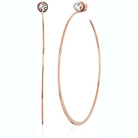 Michael Kors Rose Gold Tone Modern Brilliance Hoop Earrings