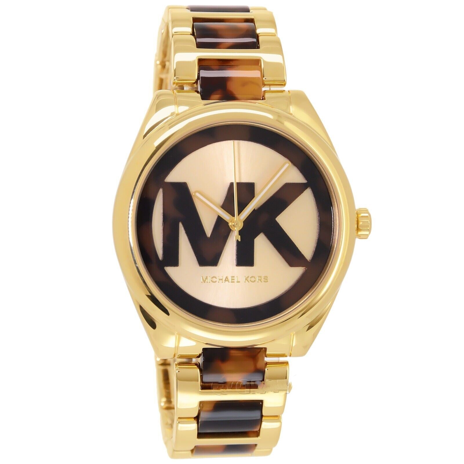 Michael Kors Women's Janelle Three-Hand Gold-Tone Stainless Steel Watch MK7136