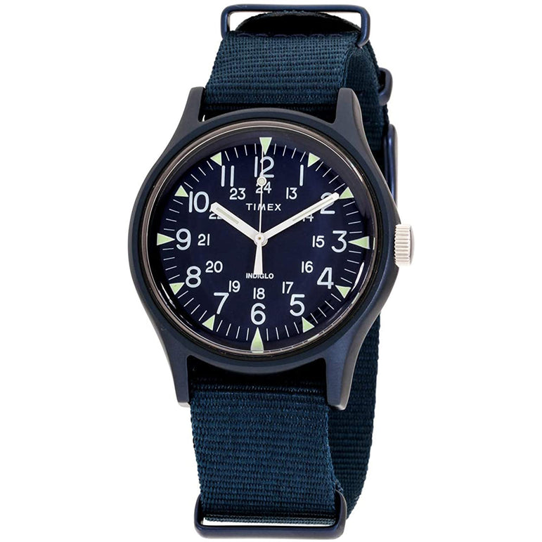 Timex mk1 aluminum quartz movement blue dial men's watch tw2r37300