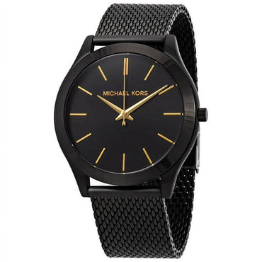 Michael Kors Men's Slim Runway Analog-Quartz Watch with Stainless-Steel Strap, Black, 22 (Model: MK8607)