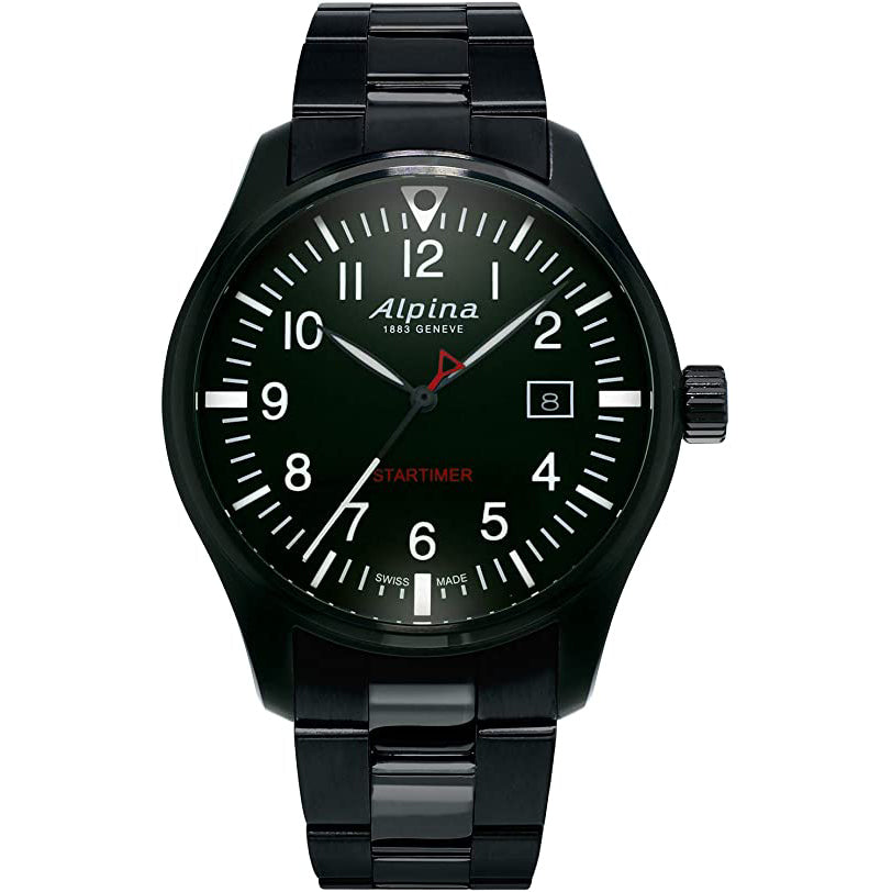 Alpina Men's Swiss Quartz Sport Watch with Stainless Steel/Black PVD Strap