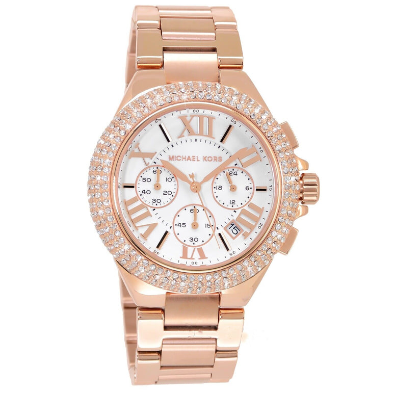 Michael Kors Women's Camille Quartz Watch with Stainless Steel Strap, Rose Gold, 22 (Model: MK6995)