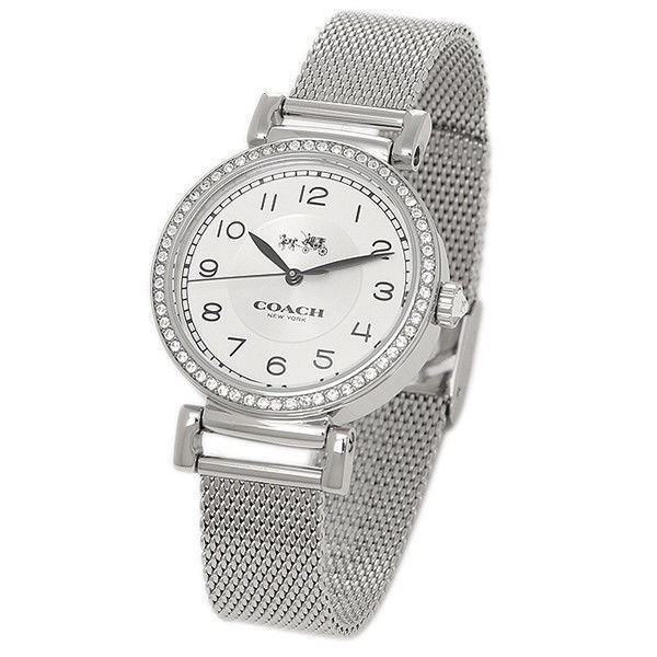 Coach Madison 14502651 Silver Stainless Steel Mesh Strap Glitz Bezel Women's Watch