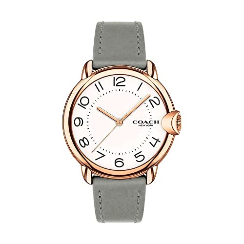 Coach 14503611 Arden Ivory White/Rose Gold Dial Grey Leather Band Women's 36mm Watch