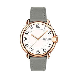 Coach 14503611 Arden Ivory White/Rose Gold Dial Grey Leather Band Women's 36mm Watch