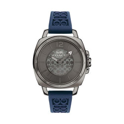 Coach 14503978 Grey Dial Blue Silicone Strap Boyfriend Women's 34mm Watch