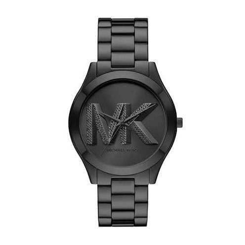 Michael Kors Women's Slim Runway Logo Black Stainless Steel Bracelet Watch (Model: MK4734)