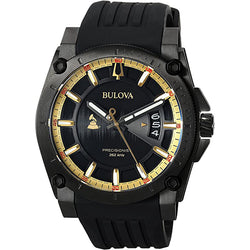 Bulova Men's 'Grammy' Quartz Stainless Steel and Silicone Casual Watch,  Color:Black (Model: 98B294)