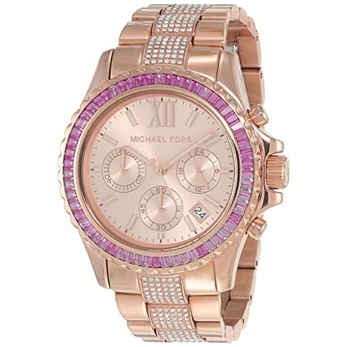 Michael Kors Watches Women's Everest Quartz Watch with Stainless Steel Strap, Rose Gold, 22 (Model: MK7211)